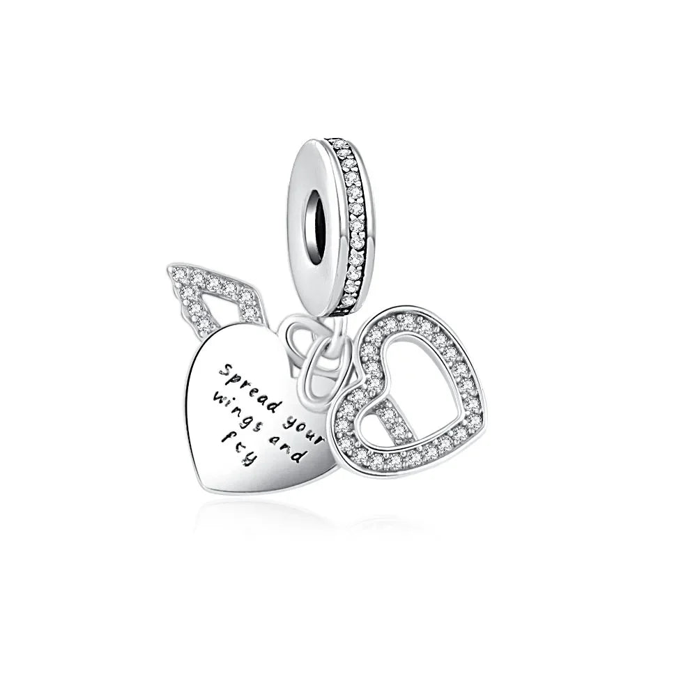2026 New S925 Silver Robot Cross Digital Pendant, Suitable for Original Bracelets, DIY Accessories, Women's Charm Jewelry Gifts