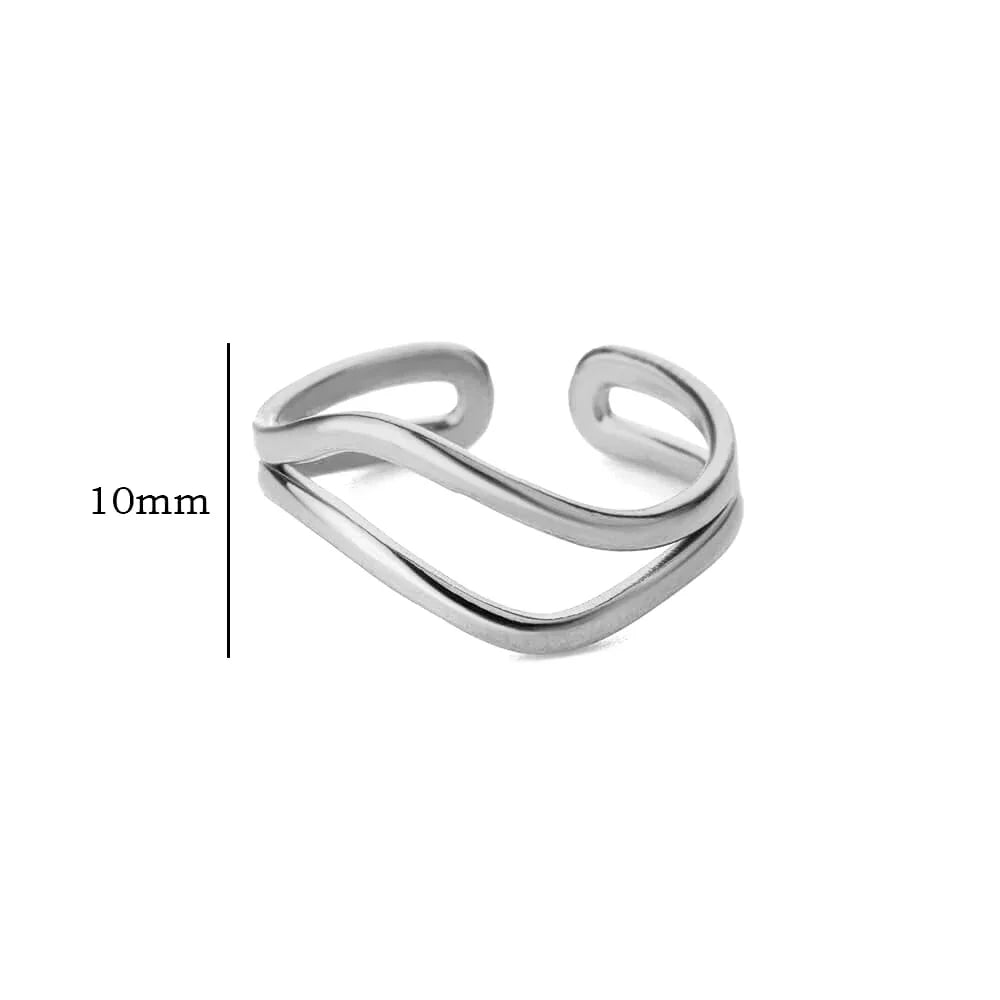 Minimalist Line Stainless Steel Open Rings For Women Gold Color Wedding Aesthetic Ring Designer Jewelry Accessories BFF anillo