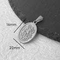 Stainless Steel Vintage Round Portrait Coin St. Michael Compass Pendants Charm For Women Necklace Making Diy Jewelry