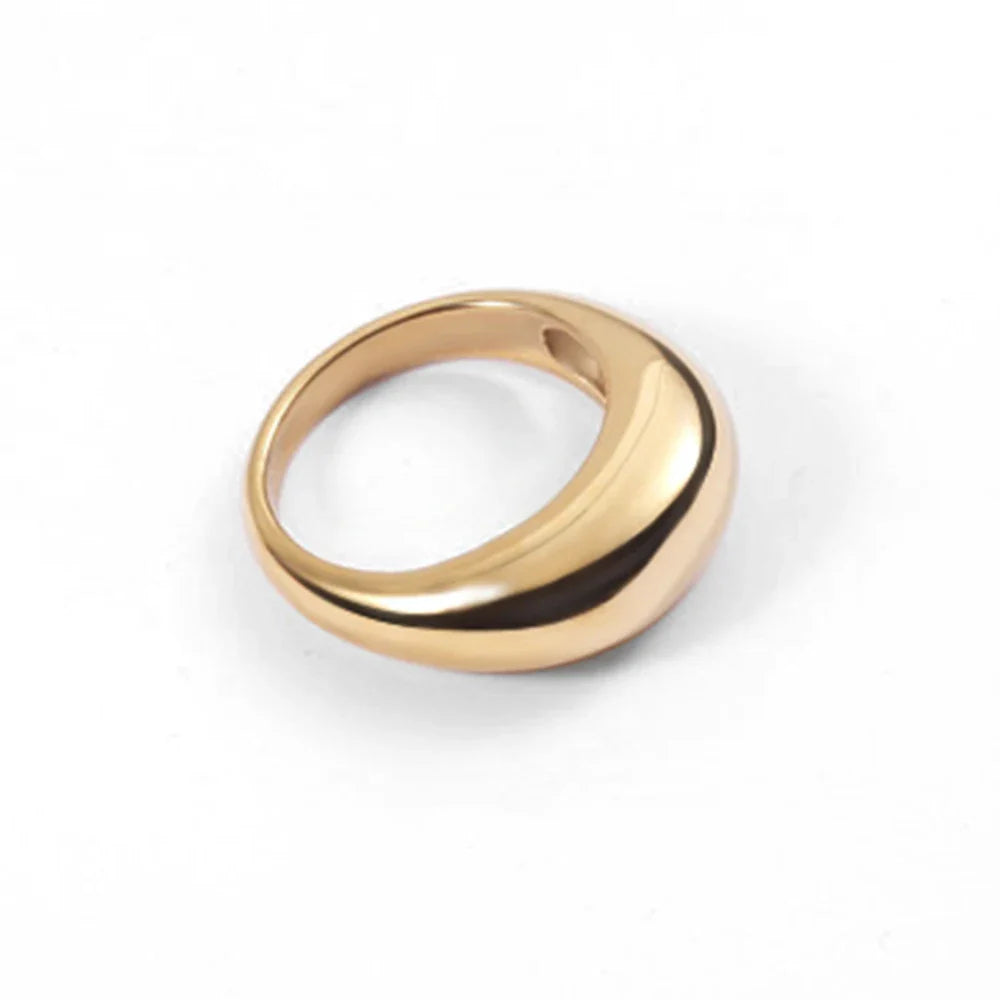 COLALA Waterproof Fashion Simple Stainless Steel Rings for Women Arc Rings Jewellery No fading Geometric Ring Size 5 6 7 8
