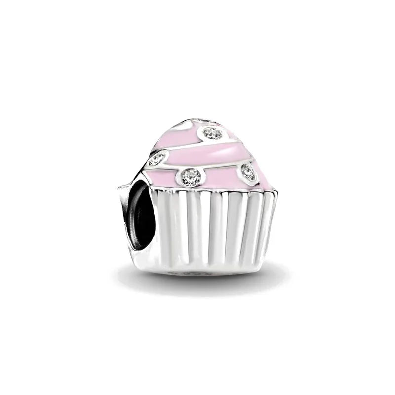 Hot selling 925 silver pink series flower dog paw heart-shaped pendant, Fit original bracelet DIY accessories, exquisite jewelry