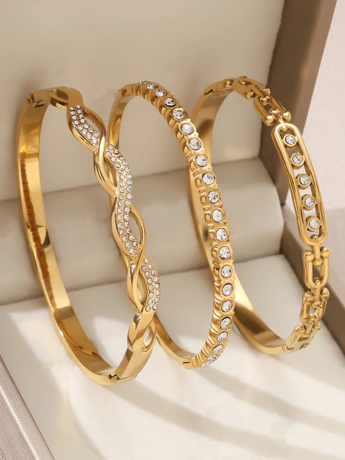 1pieces/set women's wedding jewelry party holiday Valentine's Day gift stainless steel bracelet plated with 18K gold bracelet