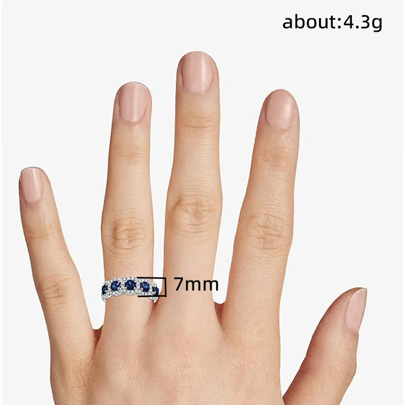 Luxury 925 Sterling Silver Classic Ring for Women Six Claw Jewelry Simple Imitation Diamond Women's Ring Engagement Wedding Gift