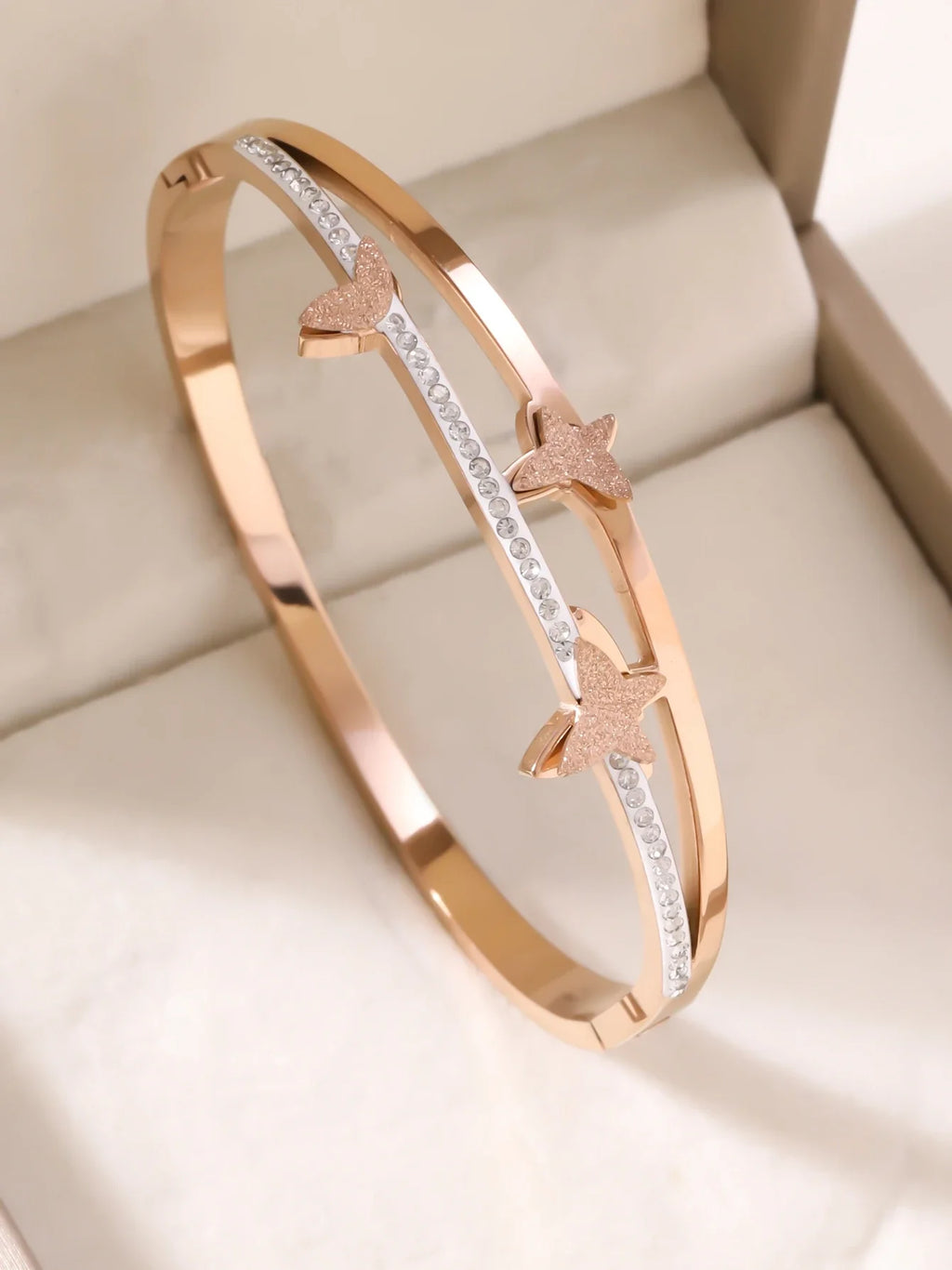 1pieces/set women's wedding jewelry party holiday Valentine's Day gift stainless steel bracelet plated with 18K gold bracelet