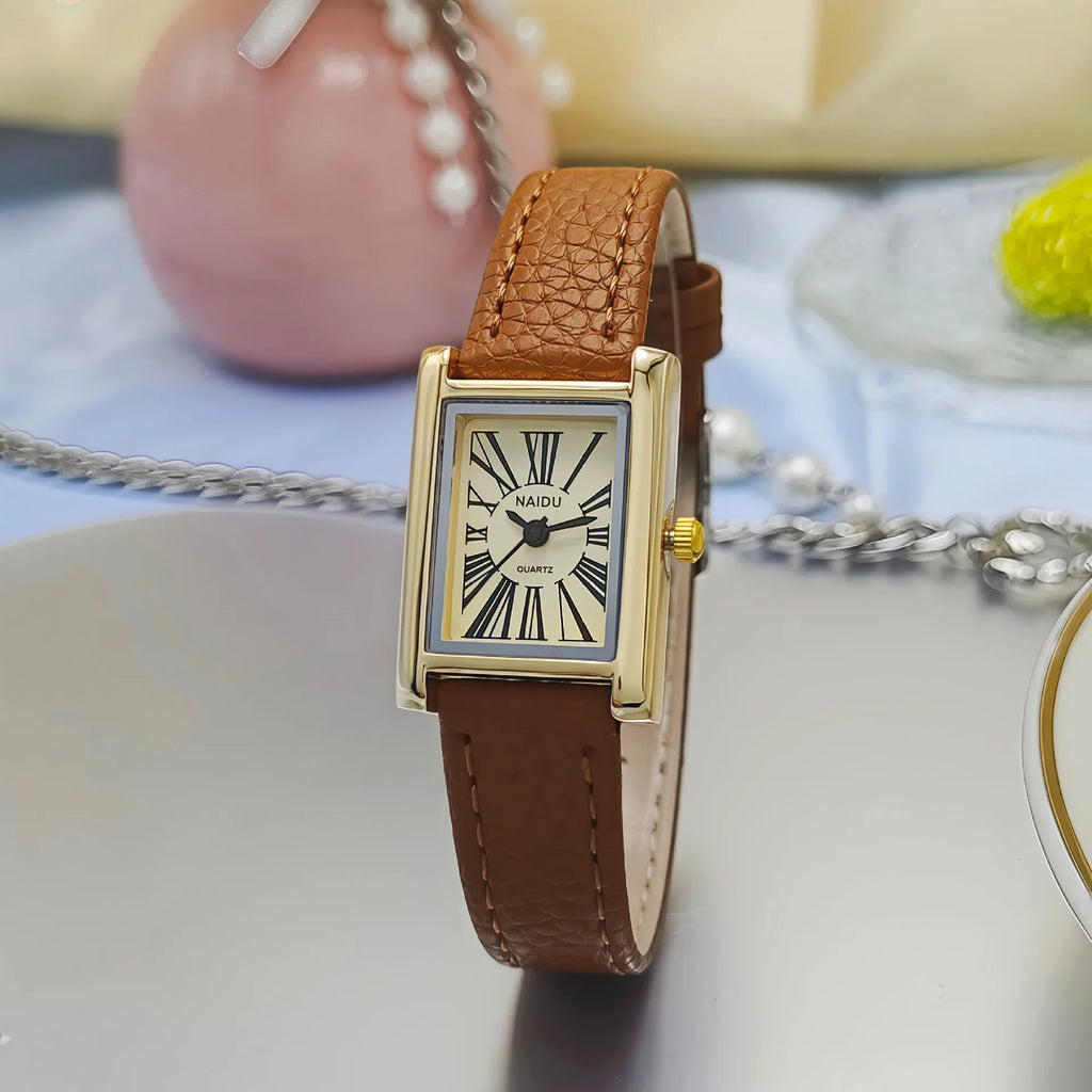Fashion Women Quartz Wristwatches Simple Leather Strap Roman Dial Women's Watch Luxury Girl Gift Watches Hot Sale Reloj Mujer