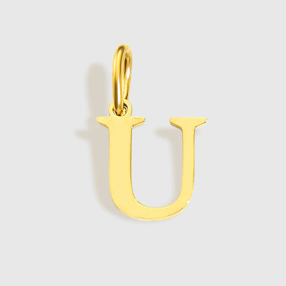 Initial Alphabet Pendant Stainless Steel Charms for Making Necklace Minimalism DIY Accessories Gift Women's Jewelry Wholesale
