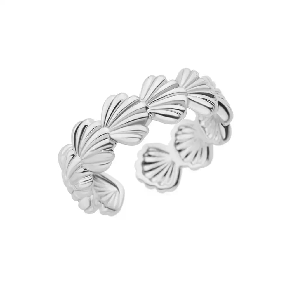 Vintage Shell Starfish Rings For Women Gold Color Stainless Steel Shell Ocean Openning Ring Wedding Summer Jewelry Gift