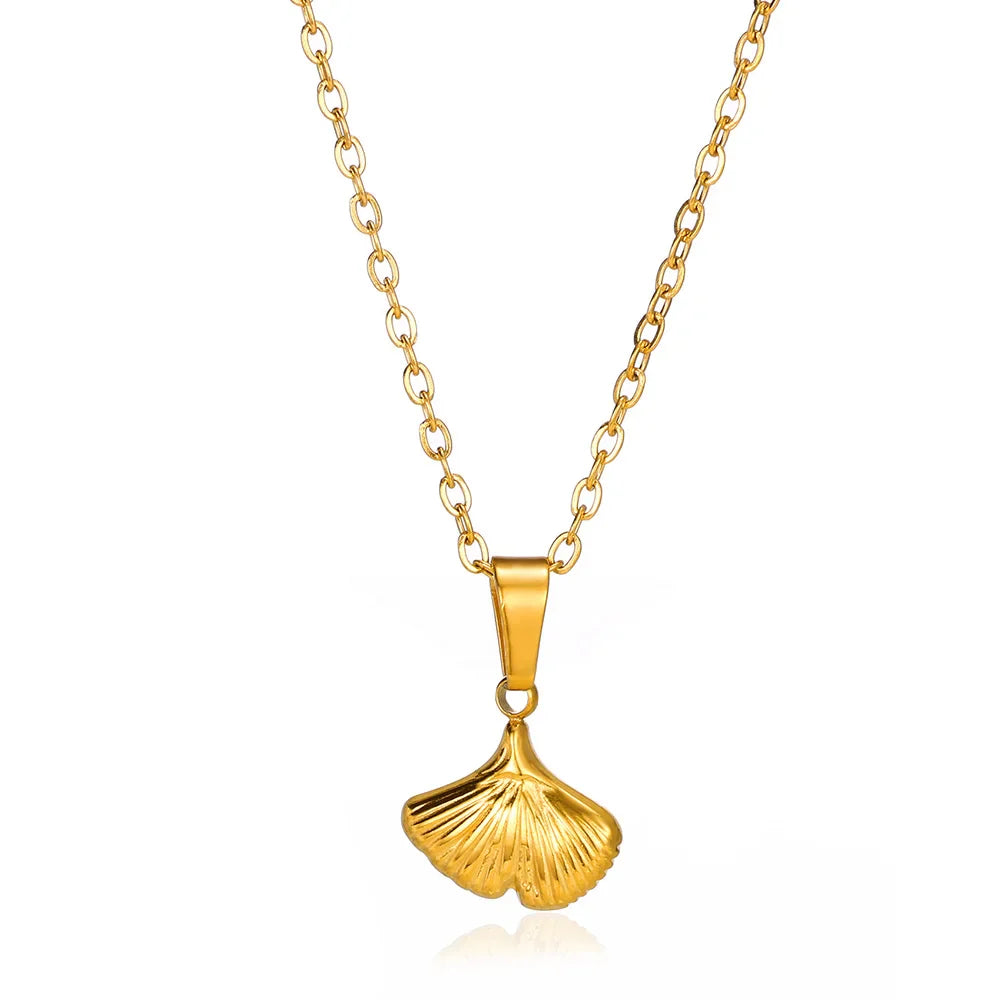 Vintage Starfish Shell Pearl Necklace For Women Gold Color Stainless Steel Pendant Shell Necklace Aesthetic  Summer Jewelry Gift