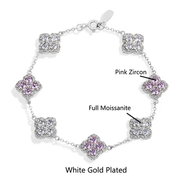 MINTYBOX S925 Sterling Silver Full Moissanite Bracelets D VVS1 Lab Diamond for Women 18k Gold Plated Engagement Jewelry Gift