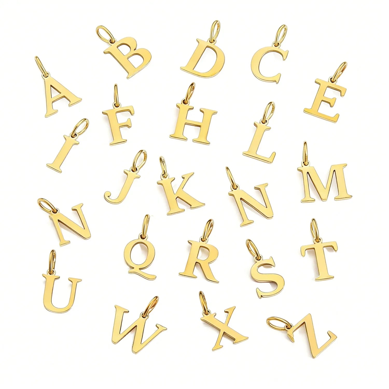 Initial Alphabet Pendant Stainless Steel Charms for Making Necklace Minimalism DIY Accessories Gift Women's Jewelry Wholesale