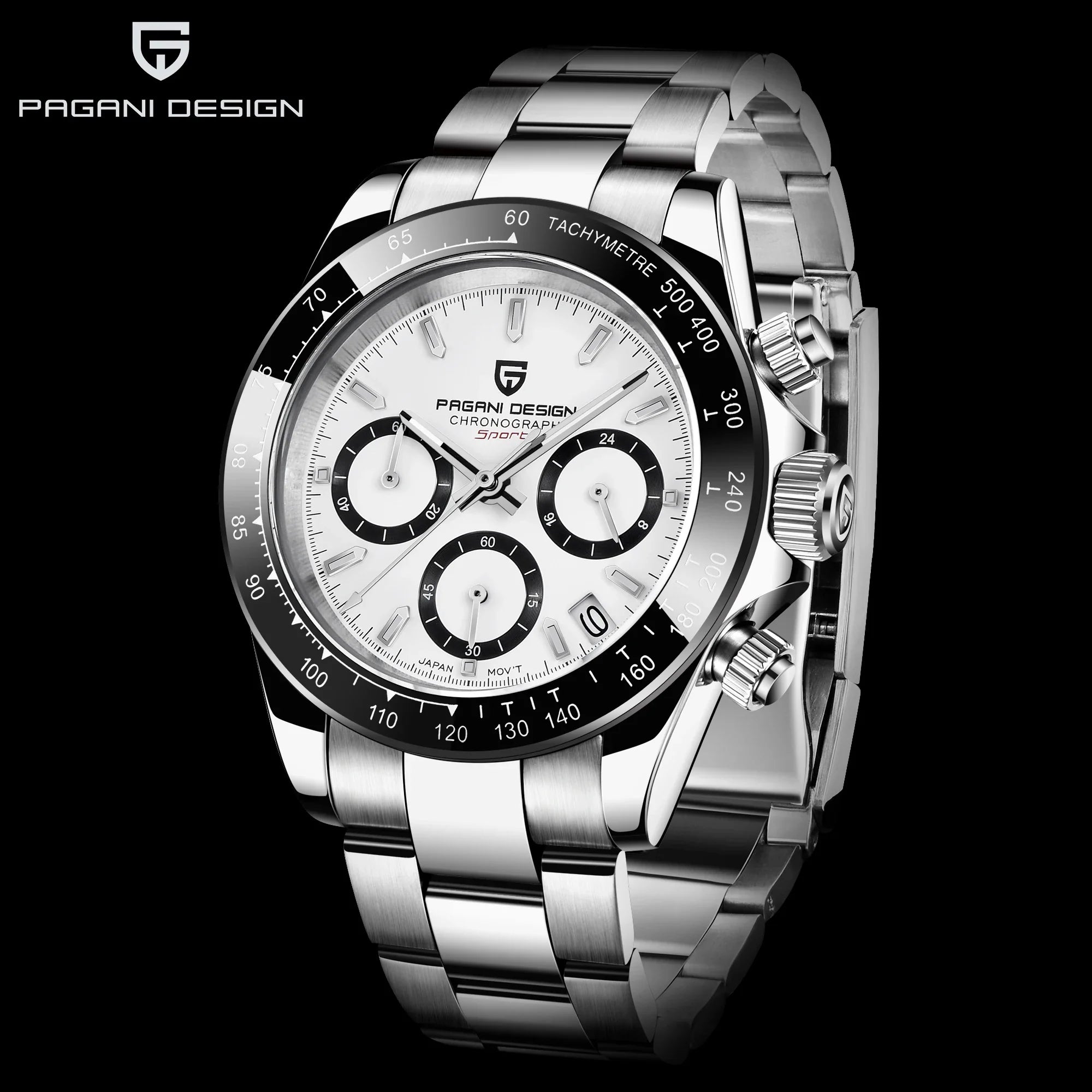 PAGANI DESIGN New Ceramic Bezel Men Quartz Wristwatches Luxurys Sapphire Glass Chronograph 100m Waterproof Stainless Watches Men