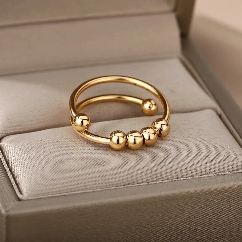 Stainless Steel Snake Rings For Women Men Vintage Gold Color Open Ring 2024 Trend Luxury Gothic Aesthetic Jewelry anillos mujer