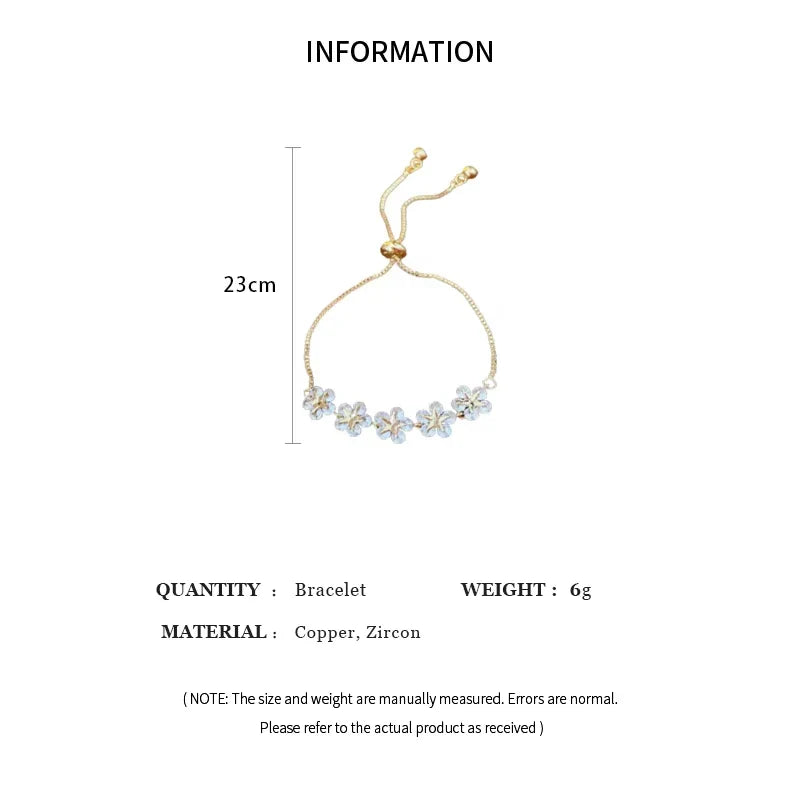 Exquisite Rhinestone Bracelet Ladies Fashion Stars Flower Charm Wristlet Bracelets Gold Color Adjustable Bangle Wedding Jewelry