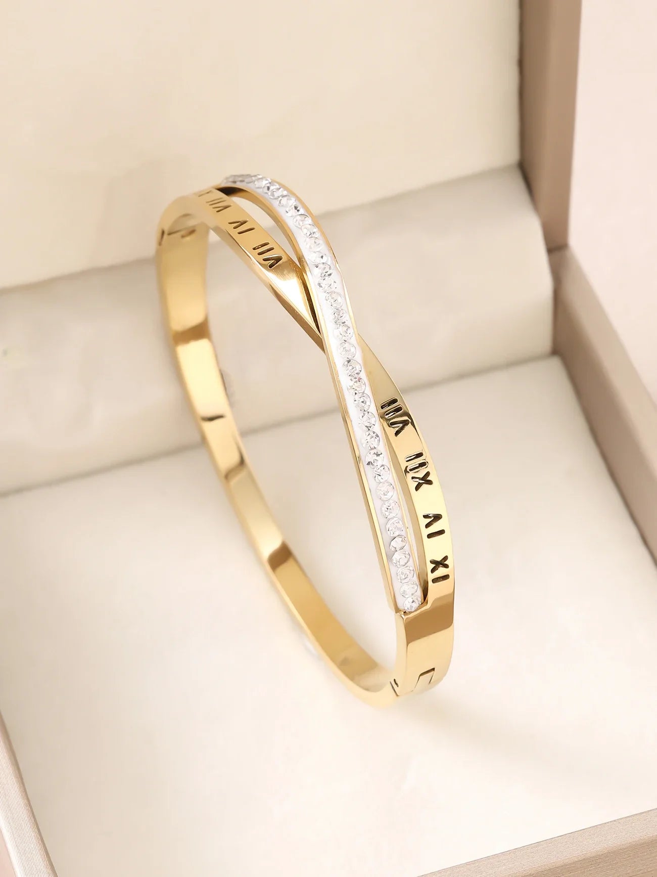1pieces/set women's wedding jewelry party holiday Valentine's Day gift stainless steel bracelet plated with 18K gold bracelet