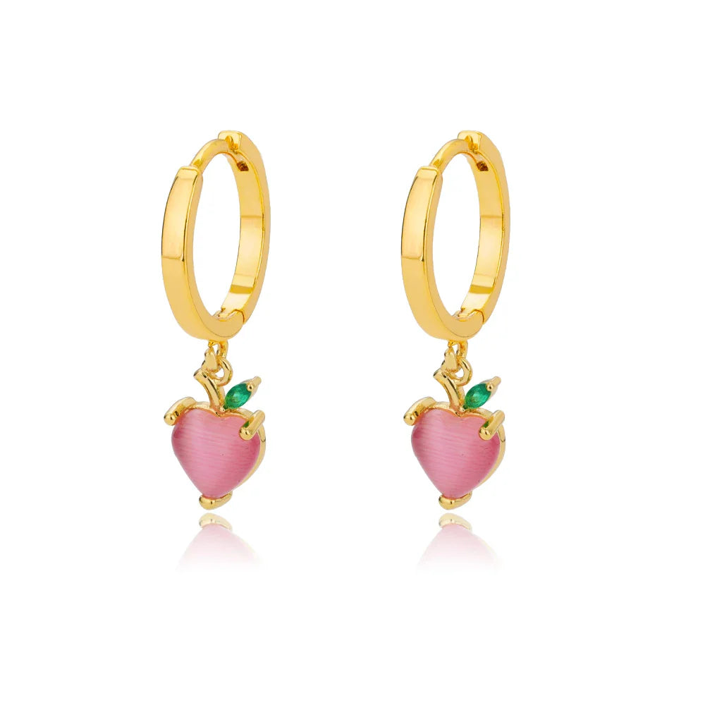 Zircon Heart Pendientes Earring For Women Stainless Steel Gold Color Piercing Earring 2025 Trend Jewelry aretes Accesorios mujer