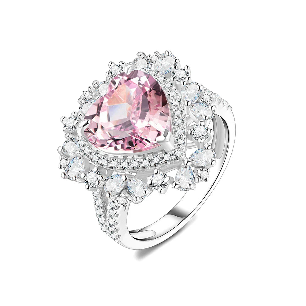 MINTYBOX 4.0CT Heart Ruby Rings for Women S925 Sterling Sliver 10*10MM Gemstone Engagement Wedding Rings Fine Jewelry Party