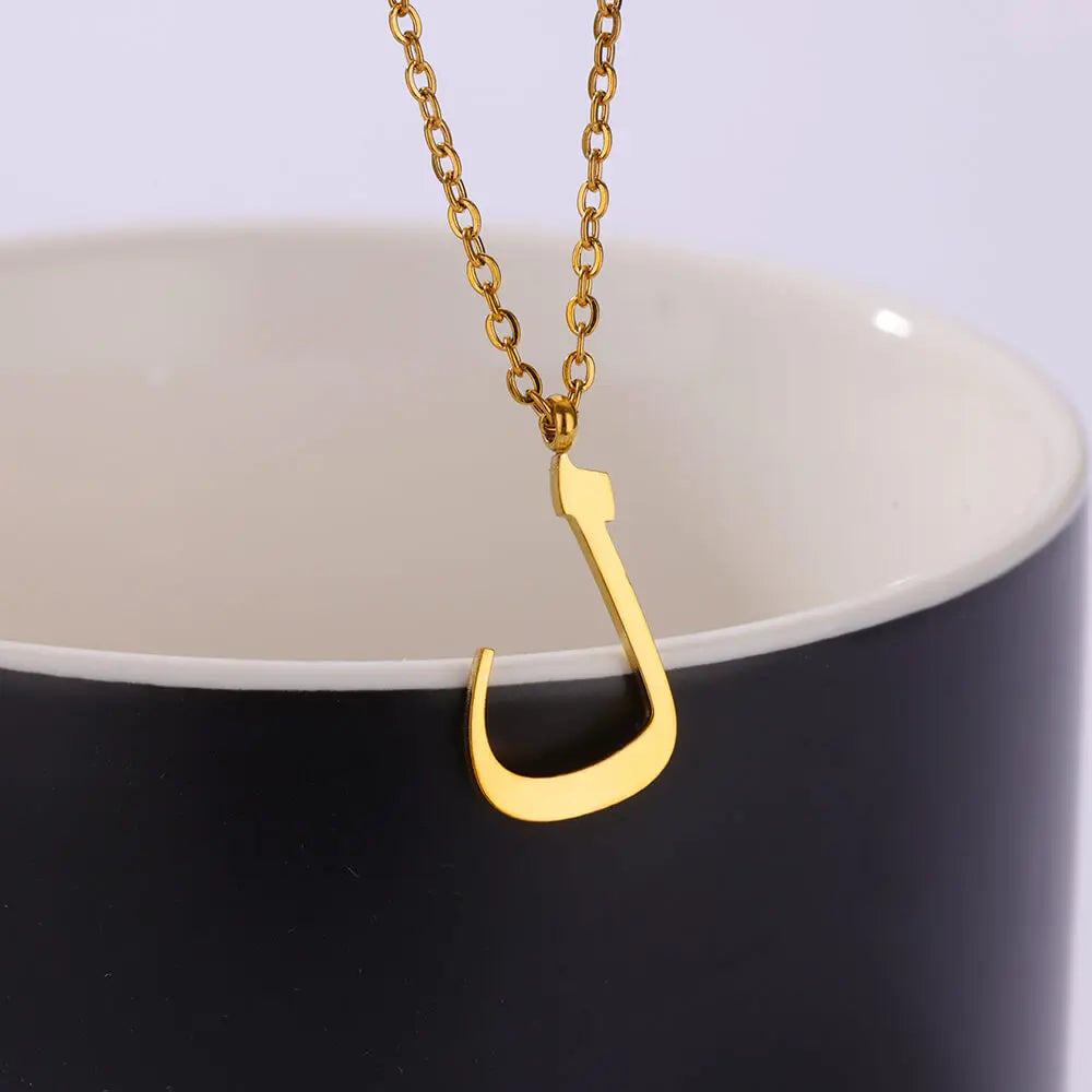 Arabic Letter Name Necklaces For Women Stainless Steel Alphabet Pendant Chain Choker Collar Femme Wedding Aesthetic Jewelry Bff