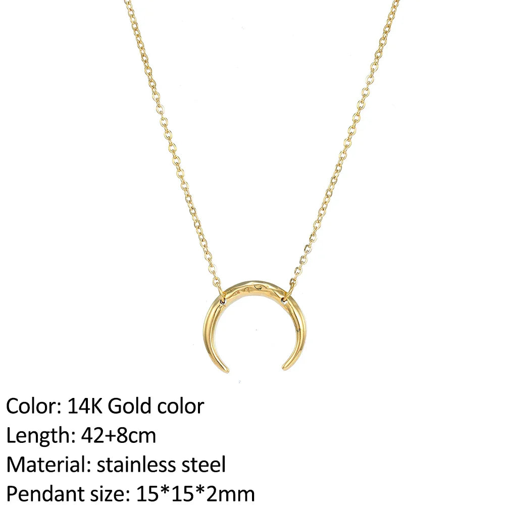 SUNIBI Vertical Bar Pendant Necklaces Stainless Steel Simple Long Lariat Chain Minimalist Dangle Necklace for Women Jewelry Gift