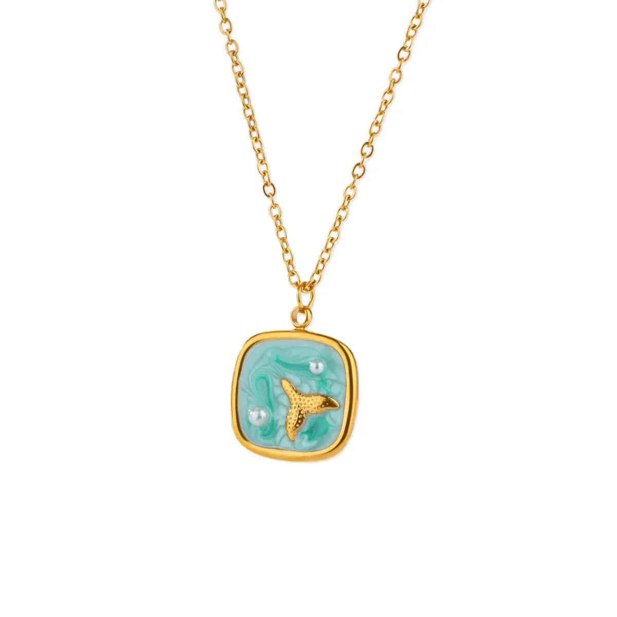 Starfish Shell Conch Pendant Necklaces For Women Gold Color Stainless Steel Chain Choker Trendy Summer Beach Party Jewelry Gift