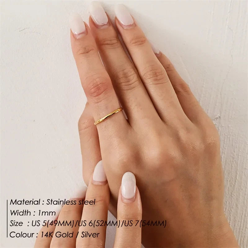 Classic Style Rings for Stacking Stainless Steel Rings For Woman For Gift Jewelry Size 5 6 7 Jewelry Accessories
