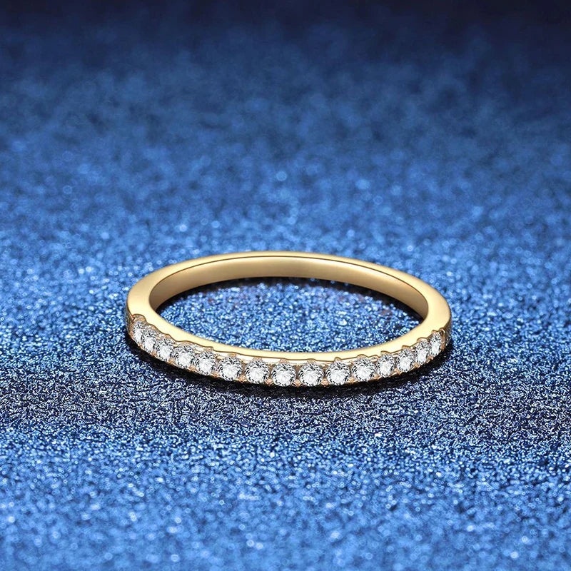 NeeTim Full D Color Moissanite Wedding Band Ring 925 Sterling Silver Eternity Band Engagement Bride Bands Party Rings For Women
