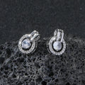 Exquisite Fashion Chic Round Zircon Earrings Casual Ins Assorted Niche High-grade Sense Selling Elegant Accessories