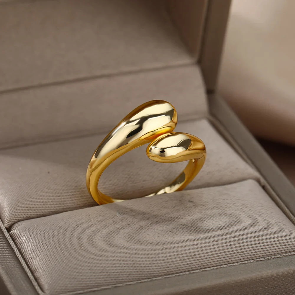 Zircon Stone Rings for Women Stainless Steel Gold Color 2024 New Trend Wedding Ring Jewelry Gift bague femme anillos mujer