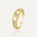 925 Sterling Silve Star Chunky Ring For Women Vintage Trendy Zirconia Finger Stacking Rings Punk Accessories Jewelry Gift