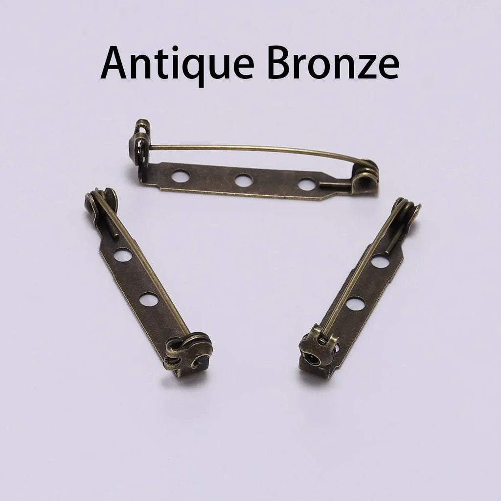 20-50pcs 20 25 32 38mm Brooch Clip Base Pin Blank Safe Lock Brooch Pin Base Badge Holder For DIY Jewelry Making Finding Supplies