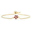 NEWBUY Fashion Gold Color Colourful CZ Zircon Flower Charm Bracelets For Women Party Jewelry Accessories
