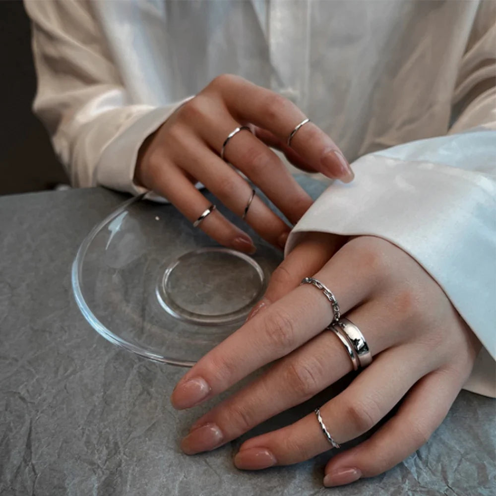 The Tide Cool Ring Set Female Korean Ring Ring Net Red Jewelry Not Fade Color Ring Cold Wind Hip Hop Index Finger Ring