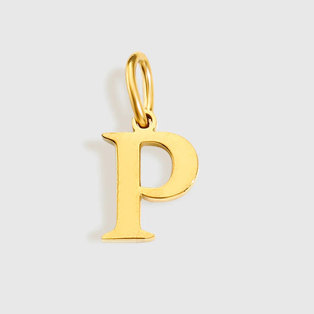 Initial Alphabet Pendant Stainless Steel Charms for Making Necklace Minimalism DIY Accessories Gift Women's Jewelry Wholesale