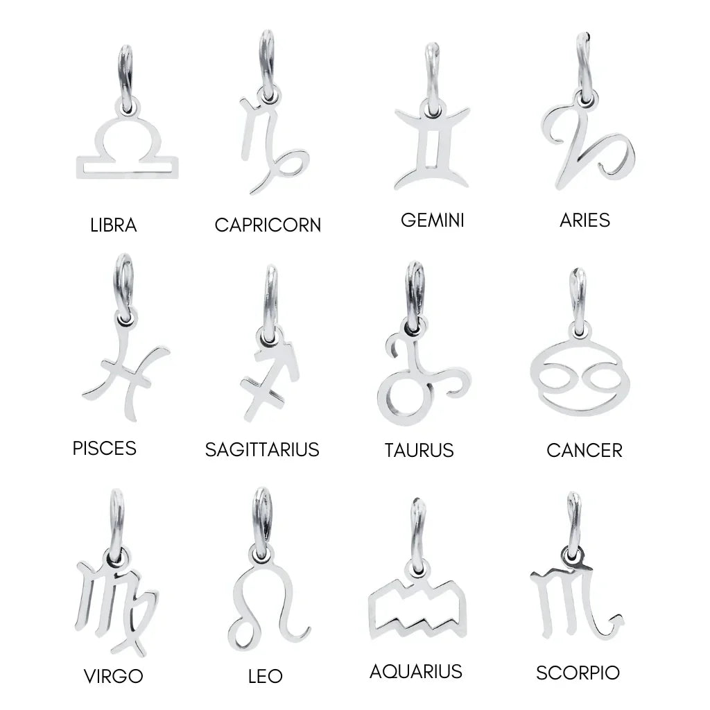 SUNIBI Stainless Steel Star Zodiac Sign 12 Constellation Pendant Accessories for Necklace Women Man Jewelry Gifts Wholesale