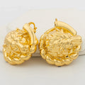 African Hoop Earrings for Women Jewelry Gold Color Large Dangle Earrings for Dubai Weddings Bridal Earrings Jewelry Accessory