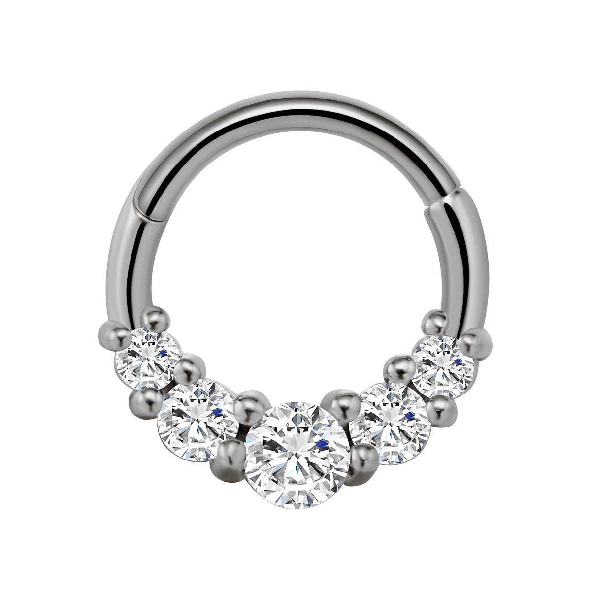Flowers Nose Ring Septum 100% 316L Surgical Steel Zircon Clicker Daith Piercing Ear Cartilage Helix Hoop Flowers Water Drops