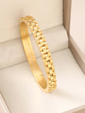 18K gold-plated stainless steel non fading gold bracelet - durable and fashionable jewelry accessory, suitable for holiday gifts