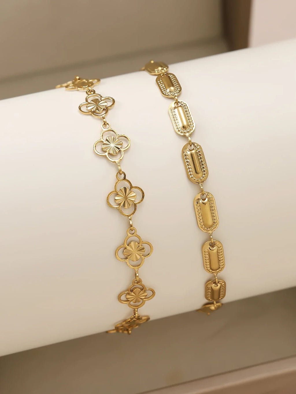 18K gold-plated stainless steel non fading gold bracelet - durable and fashionable jewelry accessory, suitable for holiday gifts