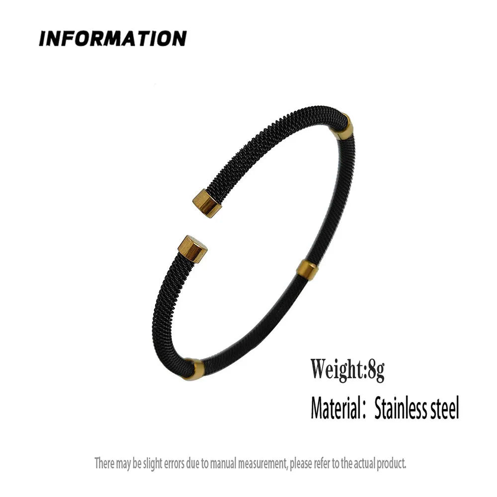 New steel wire mesh gold-plated stainless steel bracelet 18K, high quality waterproof couple bracelet, wife gift