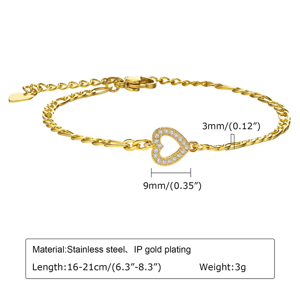Statement Stainless Steel Chain Bracelet for Women, Vintage 18k Gold Plated Elegant Jewerlry
