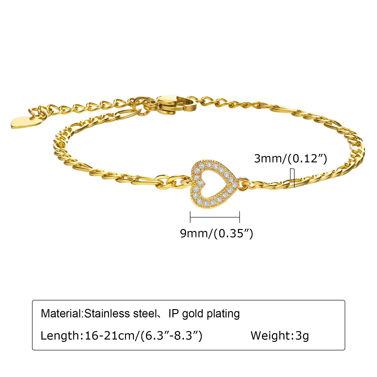 Statement Stainless Steel Chain Bracelet for Women, Vintage 18k Gold Plated Elegant Jewerlry