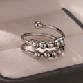 Punk Chunky Ball Rings For Women Men Gold Color Stainless Steel Anxiety Beads Ring Trendy Jewelry Finger Accessories Gift BFF