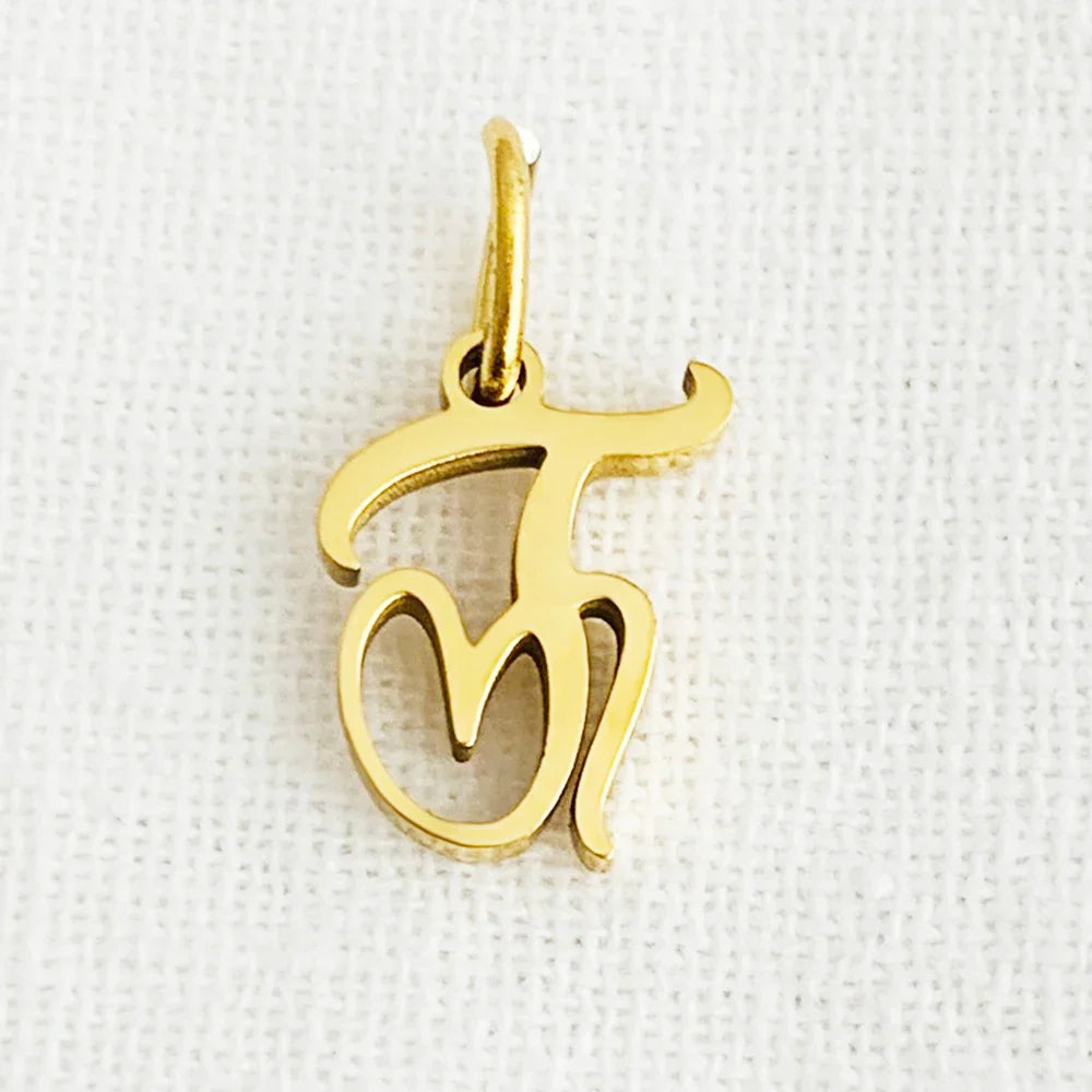 SUNIBI Heart Art Initial Alphabet Pendant DIY Name Customized Birthday Gift Stainless Steel Women Fashion Jewelry A-Z Wholesale
