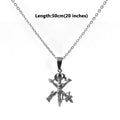 Men's Jesus Cross Necklace 18K Gold Plated Stainless Steel Christian Gun Arrow Pendant Religious Jewelry Gift