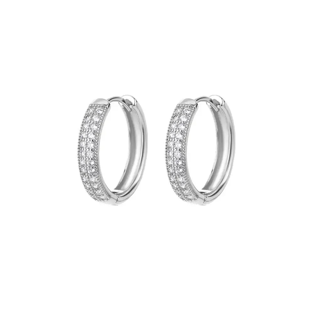 Cubic Zirconia U Shape Stud Earrings For Women Stainless Steel Geometric Earrings Jewelry Wedding Birthday Gift