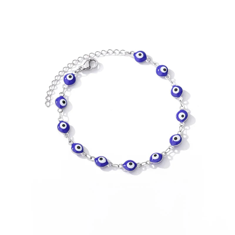 Hand Evil Eye Bracelet For Women Stainless Steel Zircon Bangle Sets Turkish Luxury Party Jewelry pulseras bijoux femme