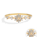 MINTYBOX Snowflake S925 Sterling Silver Moissanite Engagement Rings for Women Lab Diamond Ring 18K Gold Plated Fine Jewelry Gift