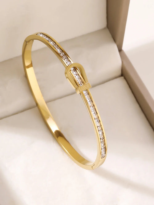 1pieces/set women's wedding jewelry party holiday Valentine's Day gift stainless steel bracelet plated with 18K gold bracelet