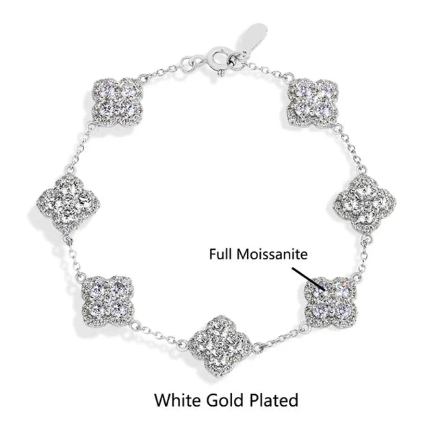 MINTYBOX S925 Sterling Silver Full Moissanite Bracelets D VVS1 Lab Diamond for Women 18k Gold Plated Engagement Jewelry Gift