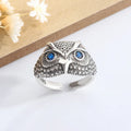925 Sterling Silver Owl Zircon Open Rings For Women Wedding Engagement Luxury Jewelry Accessories Wholesale Jewellery
