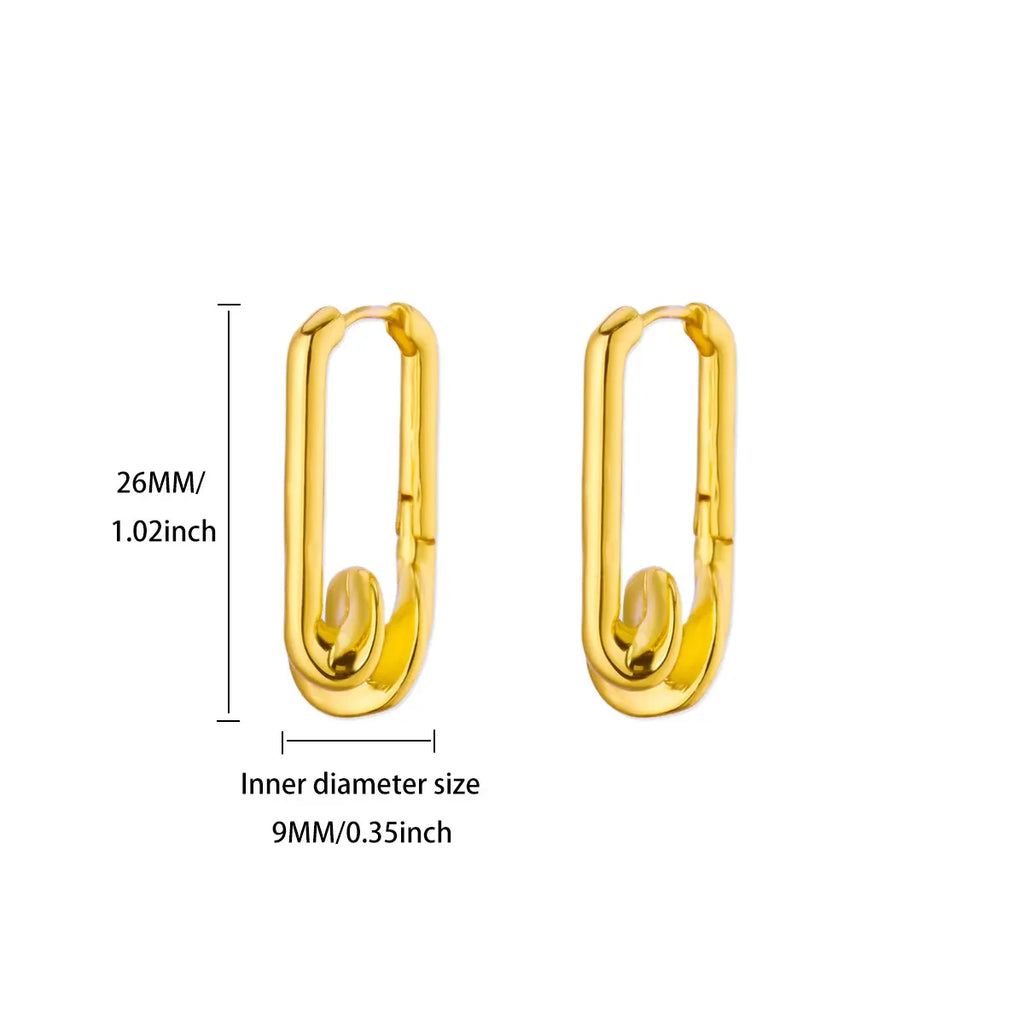 Elegant Square Earrings for Women Girls Stainless Steel Hoop Earrings Luxury Wedding Engagement Aesthetic Jewerly aretes